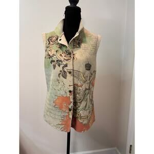 DB Sport Renaissance Royal Print Buttoned Vest